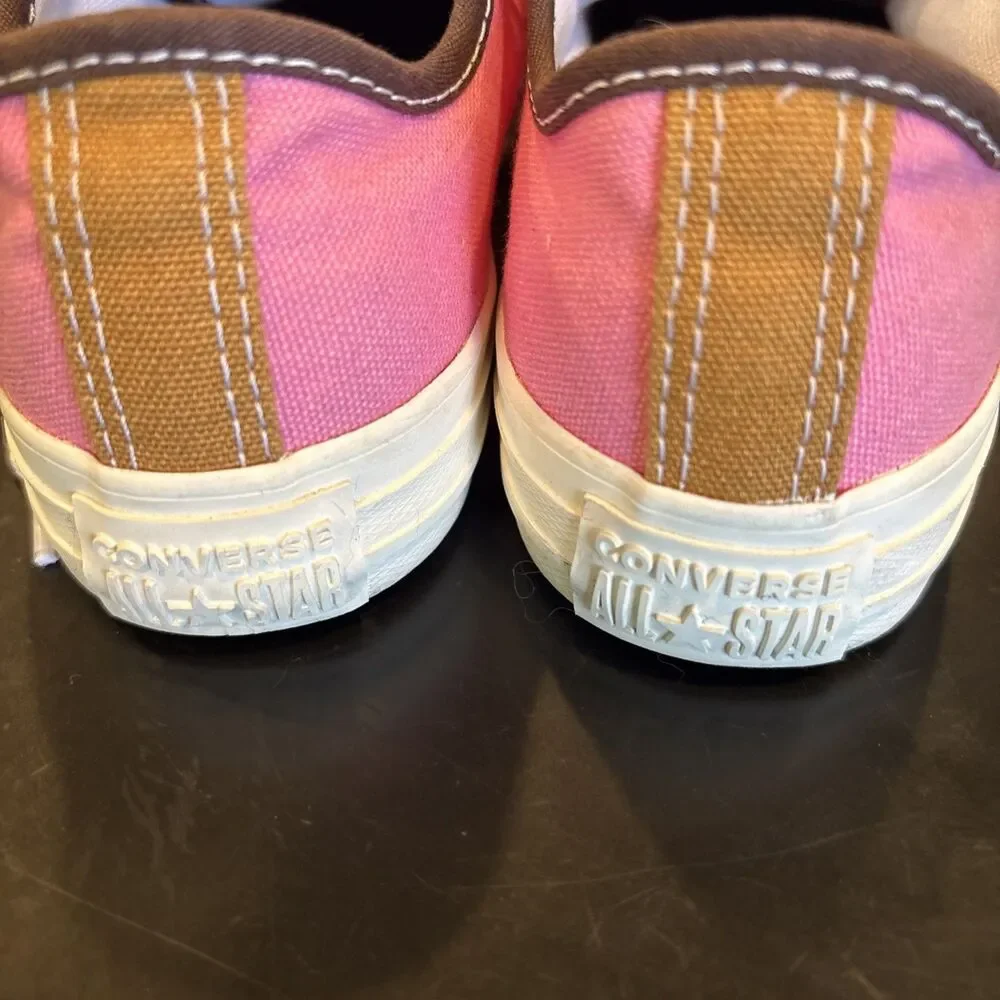 Converse All Star Youth Pink/Brown Low Top Chuck Taylor Canvas Sneaker Size 2.5